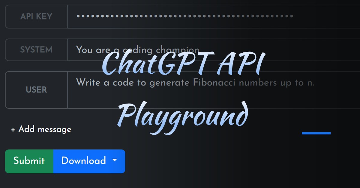 ChatGPT API Playground