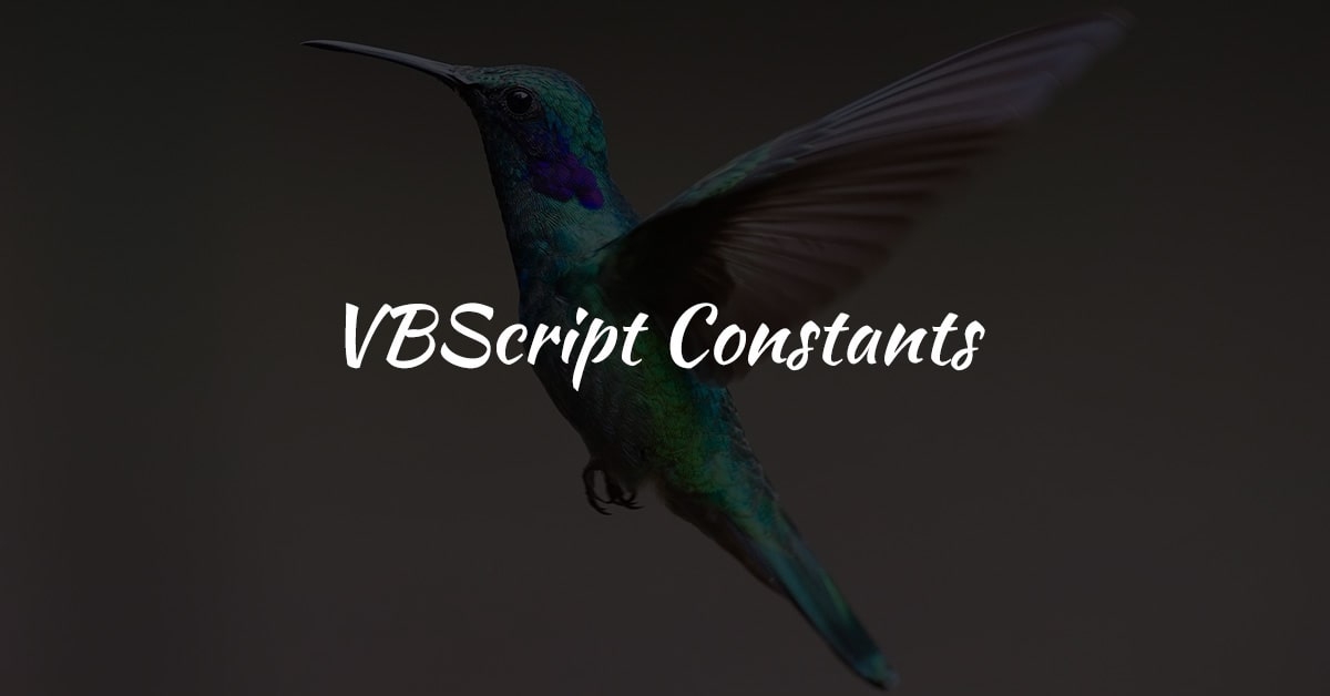 Constants in VB Script