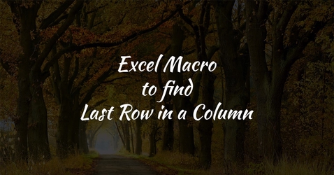 Excel macro to find the last row in a column